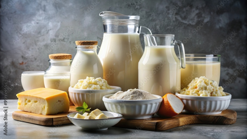 Various dairy products including milk, cheese, yogurt, butter, and cream , dairy, milk, cheese, yogurt, butter Various dairy products including milk, cheese, yogurt, butter, and cream , dairy, milk, cheese, yogurt, butter