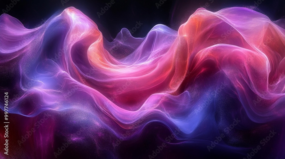Obraz premium Abstract Colorful Smoke Wave Generative AI