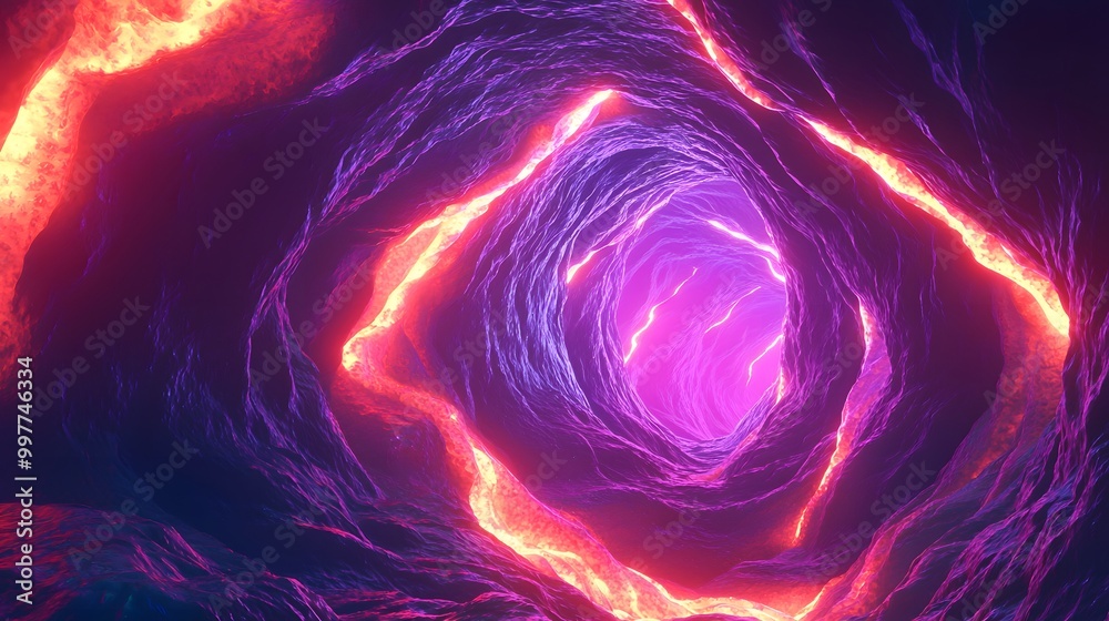 Colorful Abstract Swirl with Circles and Fractal Patterns