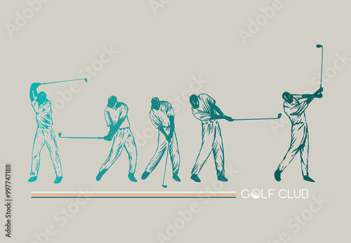 Illustration of the golf player in the golf sequence.