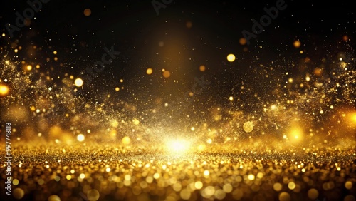 Abstract magic gold dust background over black, gold, dust, abstract, magic, beautiful, art, widescreen, background, shiny