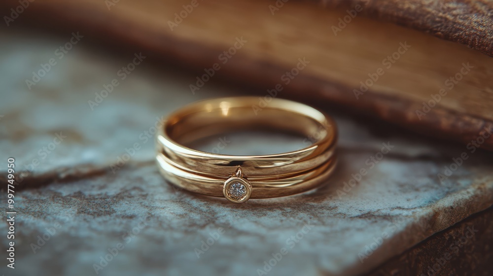 Stacked gold rings with diamond accent
Stacked gold rings with diamond accent