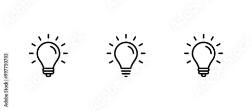 light bulb icon set. Idea symbol vector