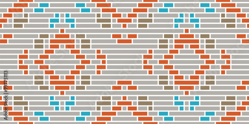 Fabric Design Geometric Pattern Backgroundfolk Embroidery, Aztec Geometric Ornament Print. Design for Carpet, Wallpaper, Clothing, Wrapping, Fabric