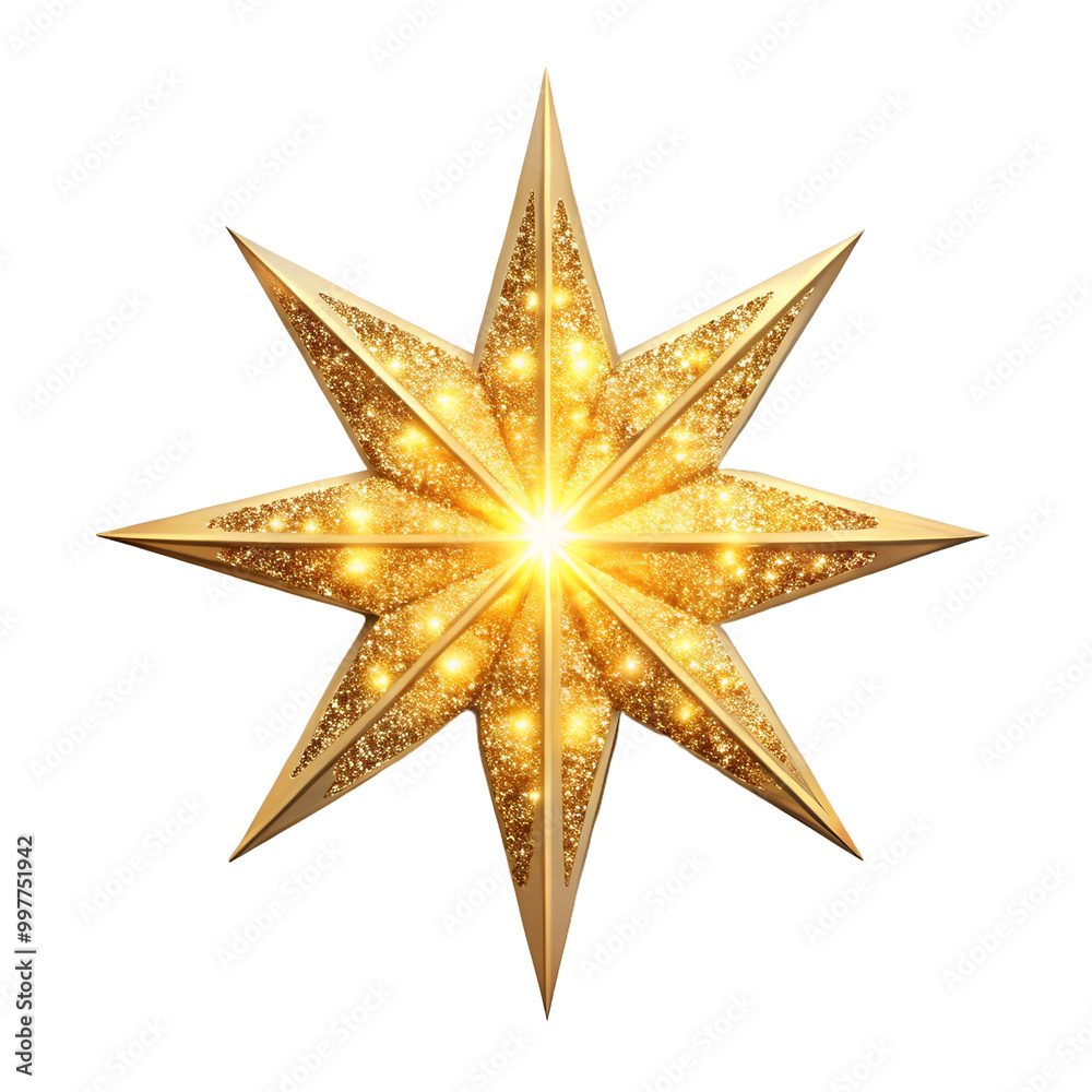 Fototapeta premium golden star isolated on white background