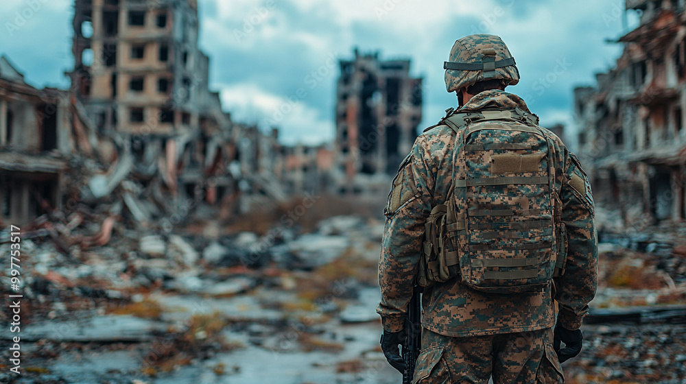 soldier amidst the remnants of battle, seeking solace in the devastation around him. This poignant scene symbolizes resilience, reflection, and the quest for peace amidst chaos soldier amidst the remnants of battle, seeking solace in the devastation around him. This poignant scene symbolizes resilience, reflection, and the quest for peace amidst chaos