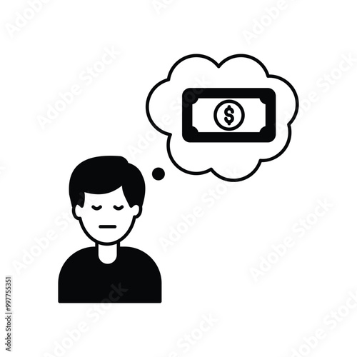 thoughts glyph icon with white background vector stock illustration