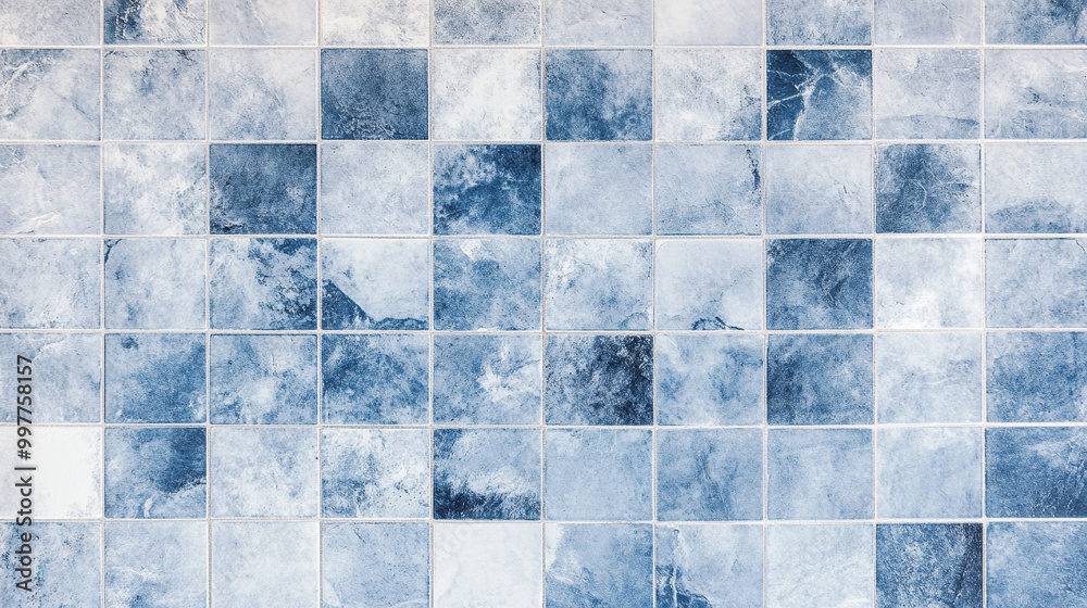 blue ceramic tile wall or floor with a geometric design, bringing to mind peace, serenity, and the ocean's depths. The symmetrical patterns add balance and timeless beauty blue ceramic tile wall or floor with a geometric design, bringing to mind peace, serenity, and the ocean's depths. The symmetrical patterns add balance and timeless beauty