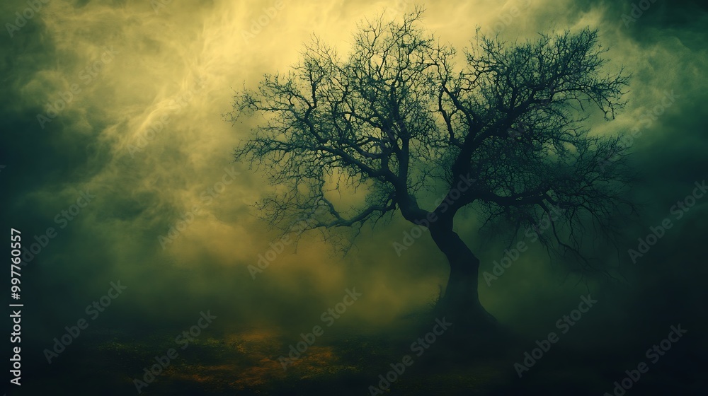 Silhouette of a Tree in a Forest Silhouette of a Tree in a Forest