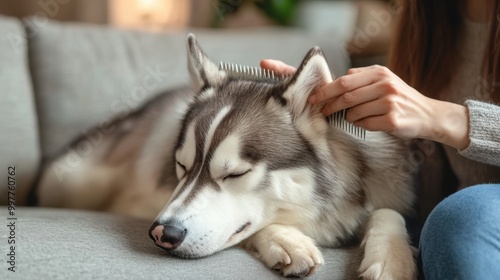 Husky Dog Grooming.