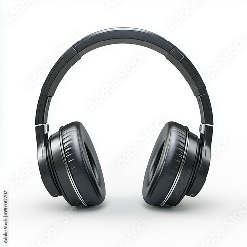 A set of noise canceling headphones isolated on white background