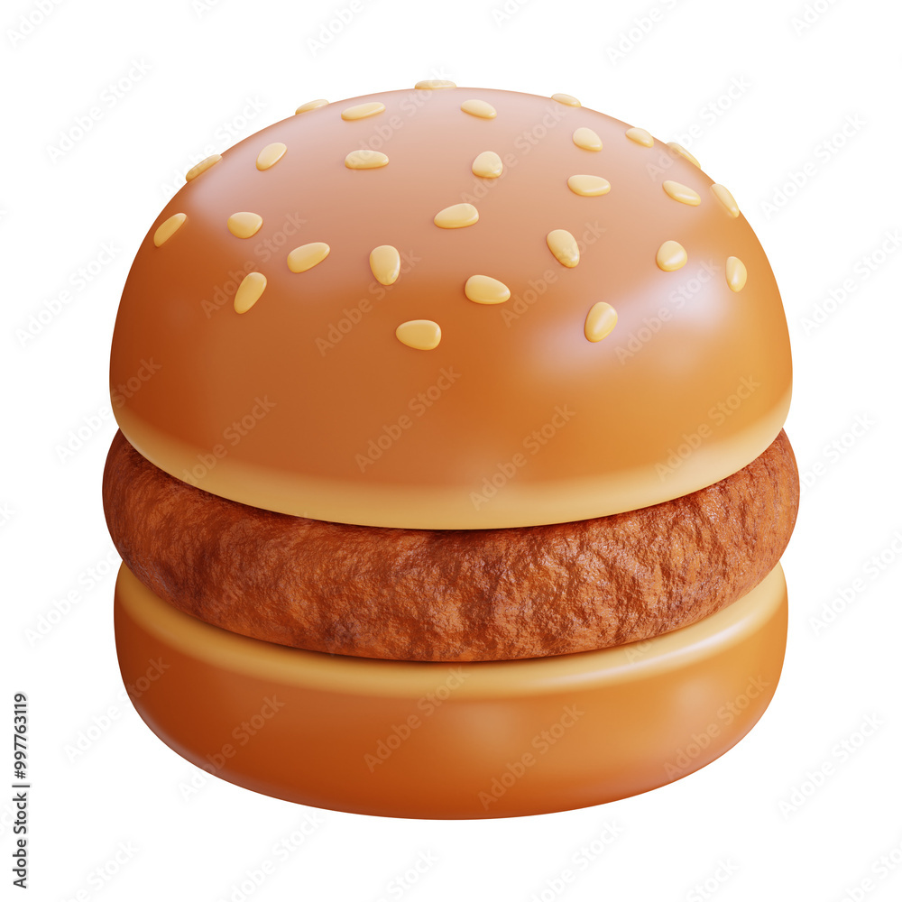 beef burger 3d icon illustration beef burger 3d icon illustration