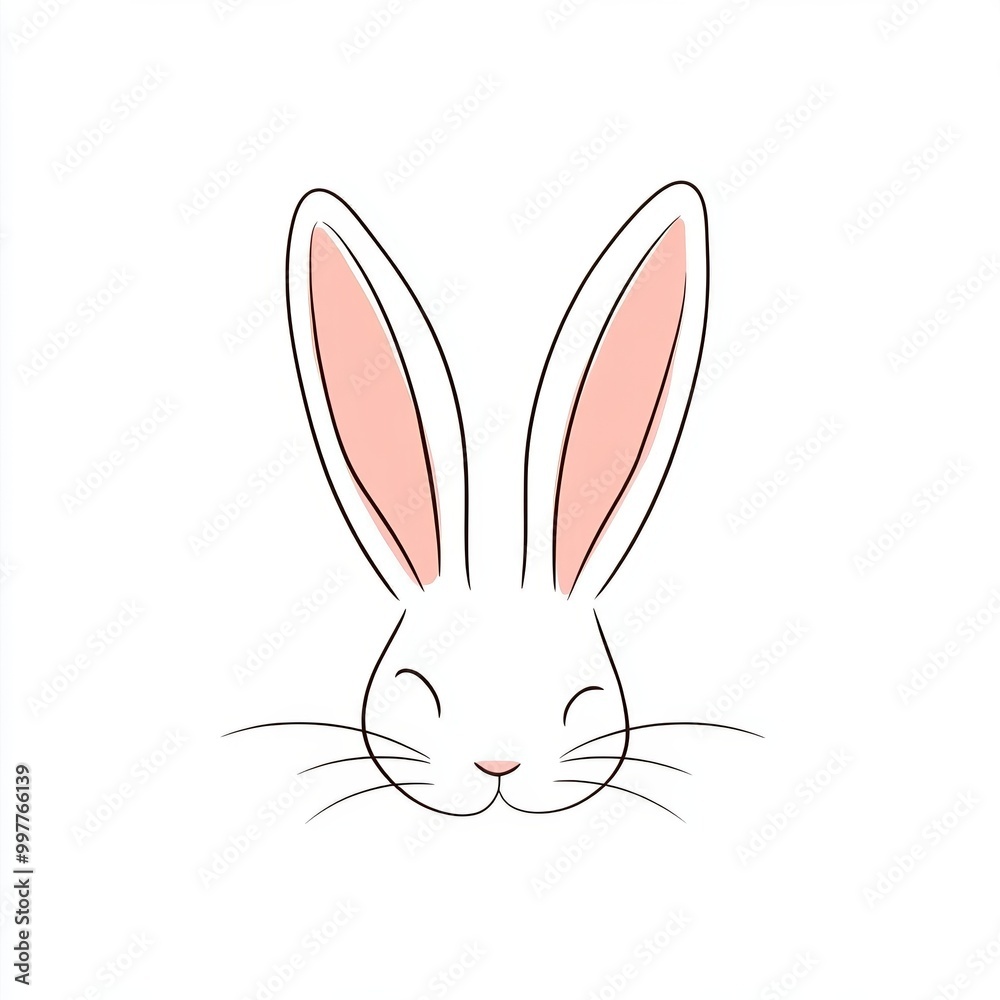 design showcases a charming bunny ears illustration in a flat style, adorned with soft pastel colors against a minimalist white backdrop, ideal for playful themes design showcases a charming bunny ears illustration in a flat style, adorned with soft pastel colors against a minimalist white backdrop, ideal for playful themes