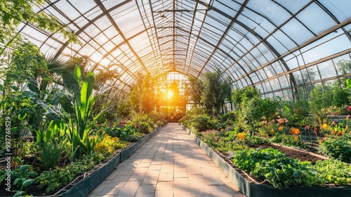 Serene Greenhouse Oasis: A Peaceful Botanical Retreat