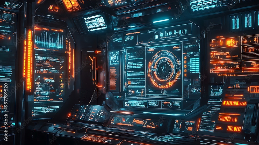 Obraz premium Futuristic Digital Interface