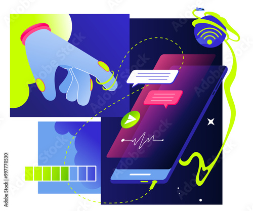 Hand hovering over send button in messenger