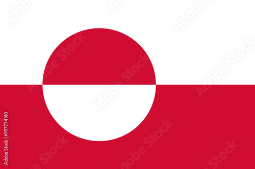 Free Download National Flag Greenland, Constituent country in the Kingdom of Denmark, horizontal bicolour of white and red, with a counterchanged disk slightly off-centre - GFXLoad