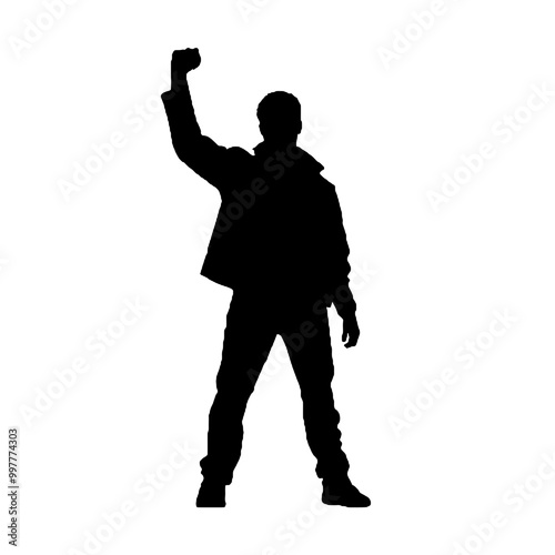 Activist Protester Silhouette Vector Transparent Background