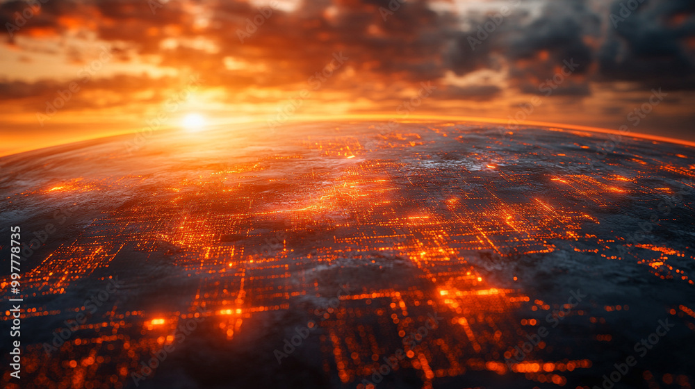 futuristic digital landscape showcasing global connectivity. Streams of binary code and interconnected lines symbolize the flow of information, data exchange, and modern communication across the world futuristic digital landscape showcasing global connectivity. Streams of binary code and interconnected lines symbolize the flow of information, data exchange, and modern communication across the world