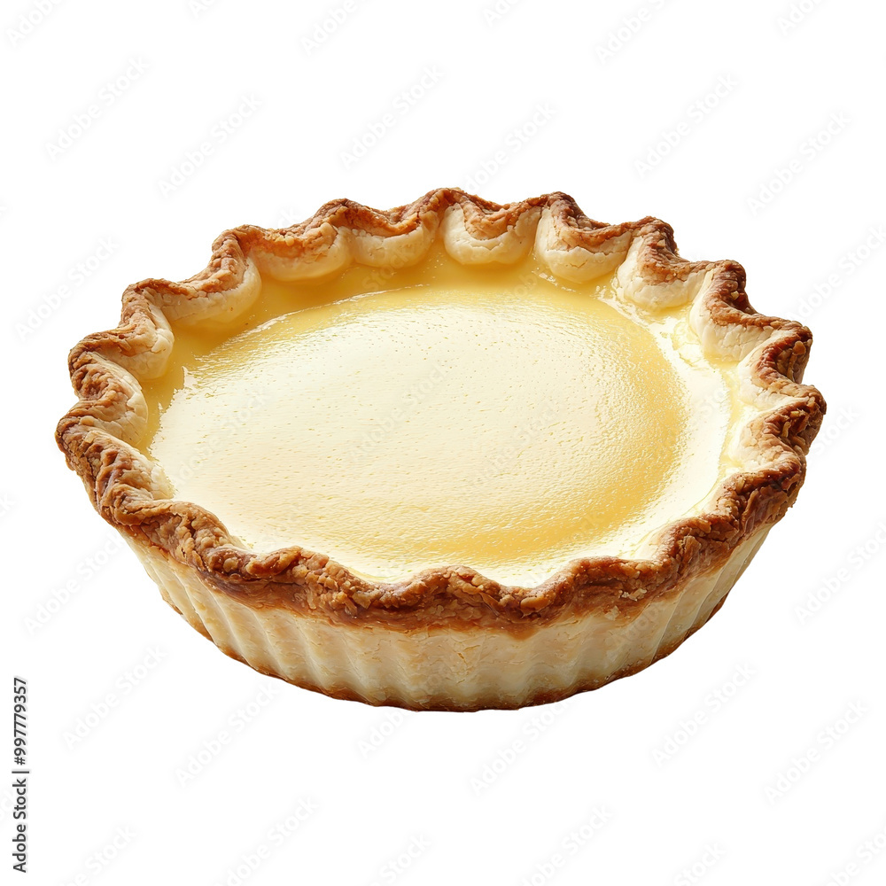 Custard pie isolated on a white background, showcasing its creamy filling and golden crust. cutout PNG Custard pie isolated on a white background, showcasing its creamy filling and golden crust. cutout PNG