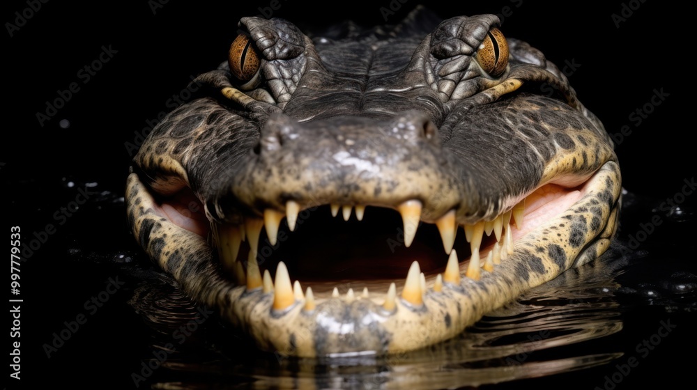 Fototapeta premium Close-Up of an Alligator's Open Mouth