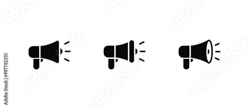 Megaphone icon set. Loudspeaker Symbol vector
