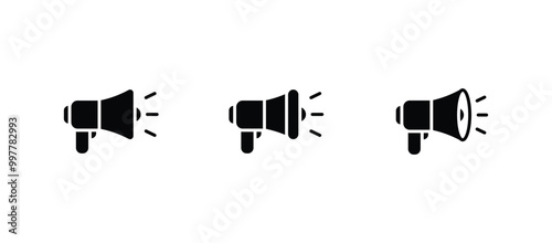 Megaphone icon set. Loudspeaker Symbol vector