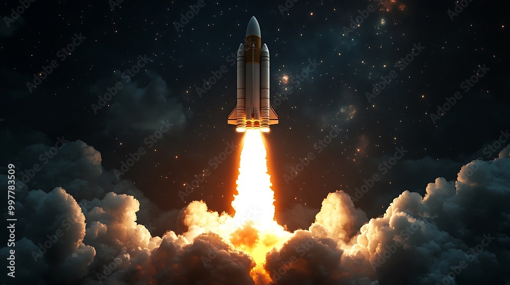 Obraz premium Rocket Launch Illustration