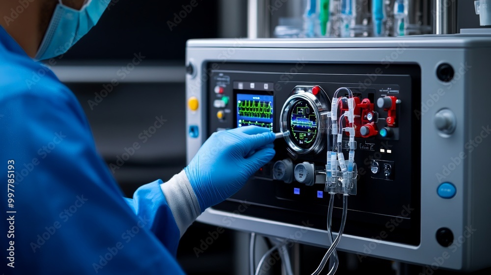 Precision in Healthcare: A medical professional meticulously operates advanced medical equipment, highlighting the precision and care in modern healthcare. The image evokes trust and expertise. Precision in Healthcare: A medical professional meticulously operates advanced medical equipment, highlighting the precision and care in modern healthcare. The image evokes trust and expertise.