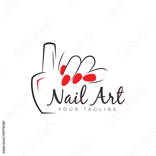 Wallpaper Mural nail art nail polish logo for salon studio beauty vector icon illustration design minimalist Torontodigital.ca