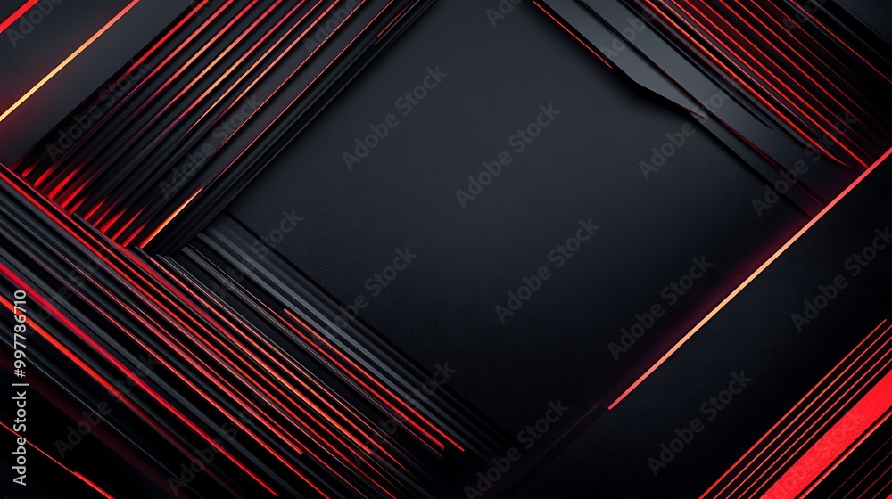 Obraz premium Abstract Black and Red Geometric Design