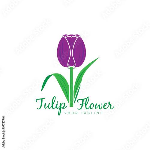 tulip flower  botanical  beautiful  colorful  logo  vector  icon  illustration  design  minimalist