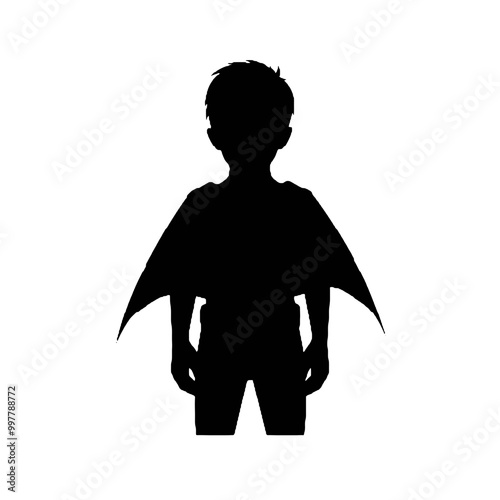 Super Kid Silhouette Vector Illustration Transparent Background