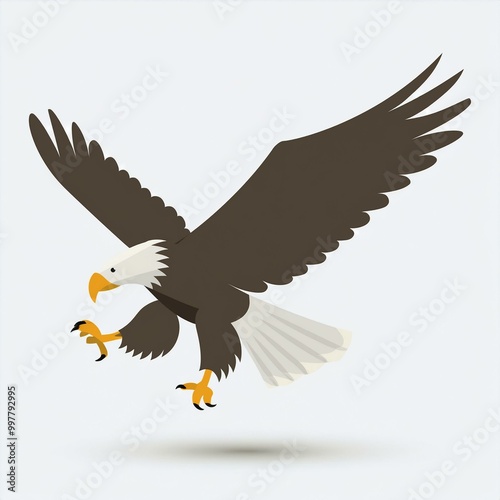 flying eagle illustration isolated on white