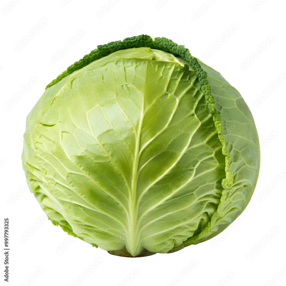Fototapeta premium Fresh Green Cabbage. png isolated background. transparent background