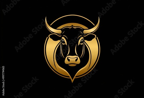 Cow Logo. Premium Cow farm product logo design. Vintage Cattle Angus Beef logo. Ai generated image.