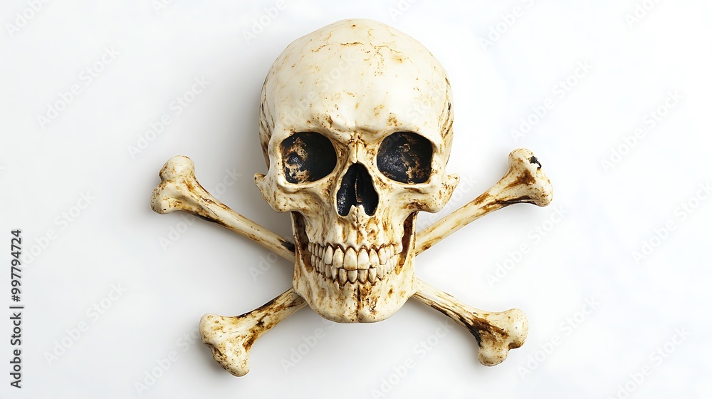 Fototapeta premium Skull and Crossbones: A Classic Symbol of Mortality