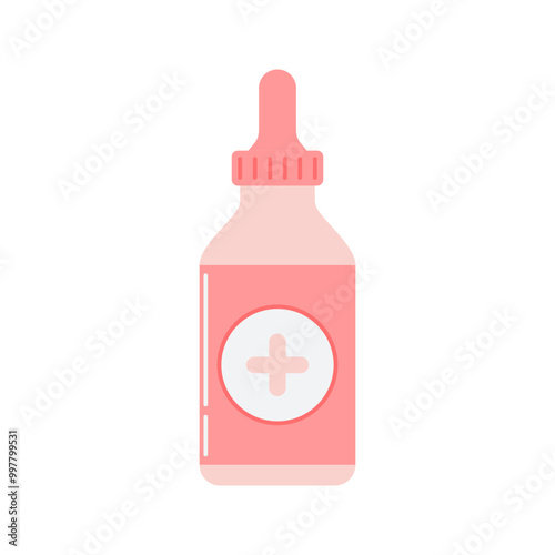 antiseptic product in a pipette bottle Icon Illustration