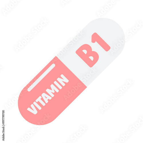 vitamin B1 capsules Icon Illustration