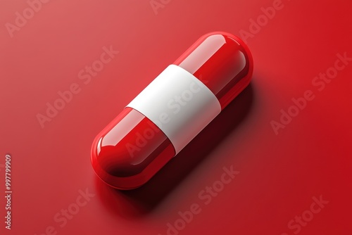 Red Pill on Red Background.