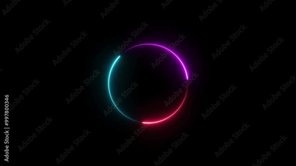 Moving Neon Light Circle Frame Animation. Moving Neon Light Circle Frame Animation.