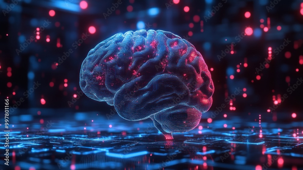 Digital Brain Illustration Digital Brain Illustration