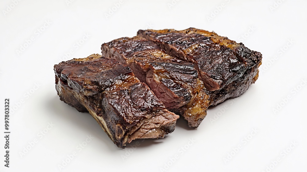 Grilled Steak on isolate white background Grilled Steak on isolate white background