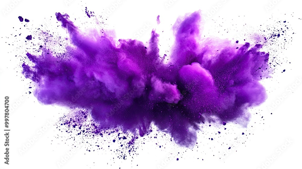 purple color explosion isolated on white purple color explosion isolated on white