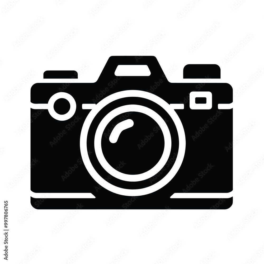 Vector photo camera, silhouette black and white Vector photo camera, silhouette black and white