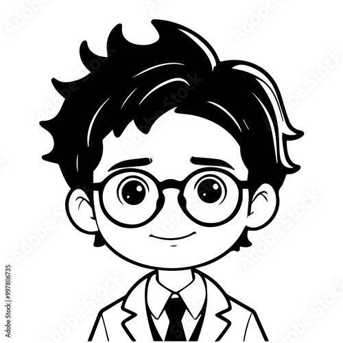 doodle style business illustration doctor 