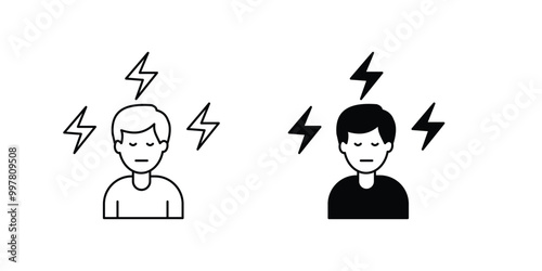 stress set icon with white background vector stock illustration