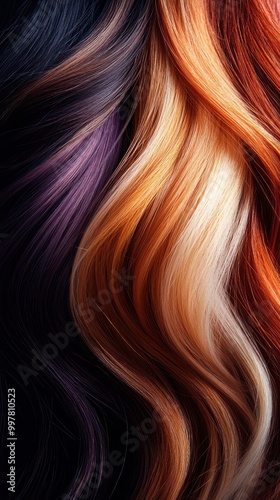 Wallpaper Mural Diverse Hair Color Palette on White Background Torontodigital.ca