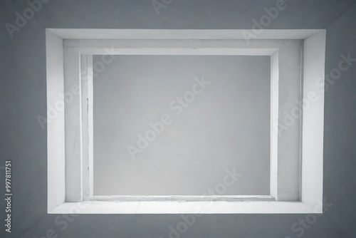 A white frame with a gray background