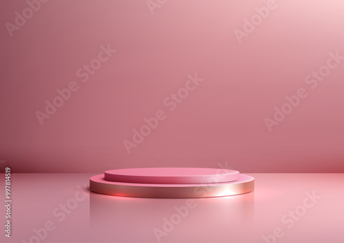 Pink podium with gold base ...